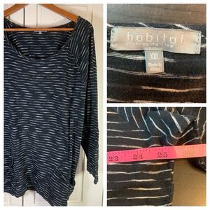 Habitat Casual Lagenlook Top Womens XXL Artsy Boho Mature‎ Comfort Coastal